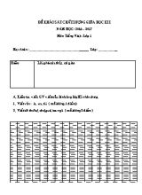 Đề khảo sát chất lượng giữa học kì I Tiếng việt lớp 1 - Năm học 2016-2017